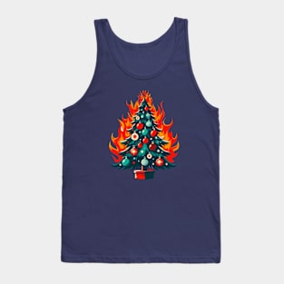 a Christmas tree on fire Tank Top